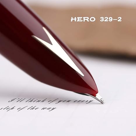 3 PCS Genuine Hero 329 Fountain Pen Fine Nib,Gold Arrow Pattern, Stainless Steel Cap