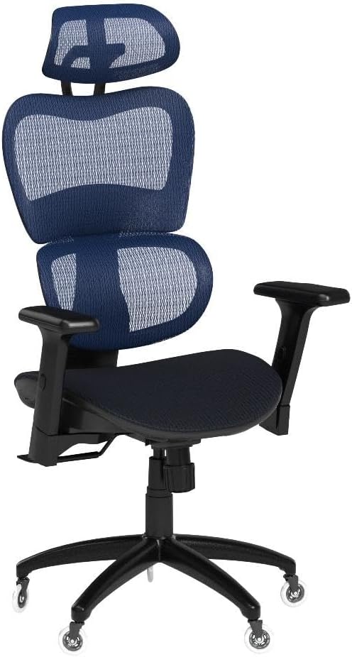 Ergonomic Office Chair Lumbar Support Mesh Office Chair with 4D Adjustable Armrest, Adjustable Headrest and Wheels, Mesh High Back Home Office Desk Chairs