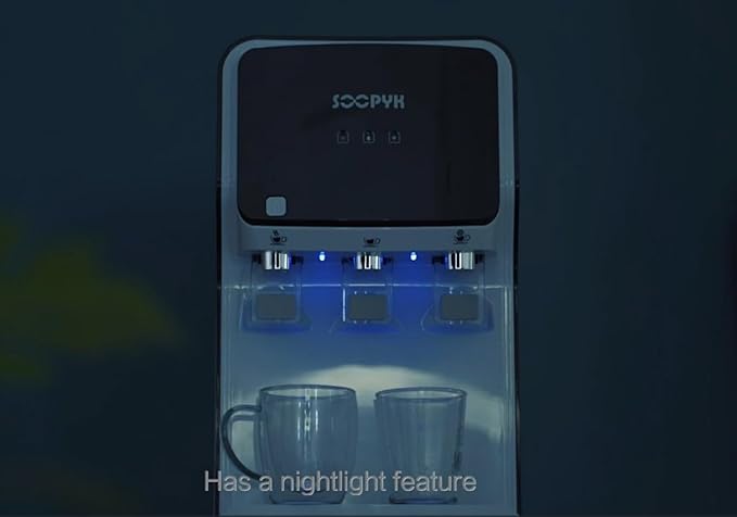 Self-Cleaning Water Dispenser Cooler Bottom Loading for 5 Gallon Bottle 3 Temperatures Setting Nightlight Child Safety Lock White