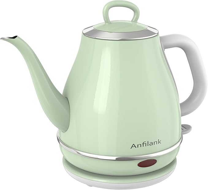 Electric Gooseneck Kettle, 1L 1500WFast Boil, 100% Stainless Steel BPA Free Pour-Over Coffee & Tea Kettle,Water Boiler with Auto Shut & Boil-Dry Protection