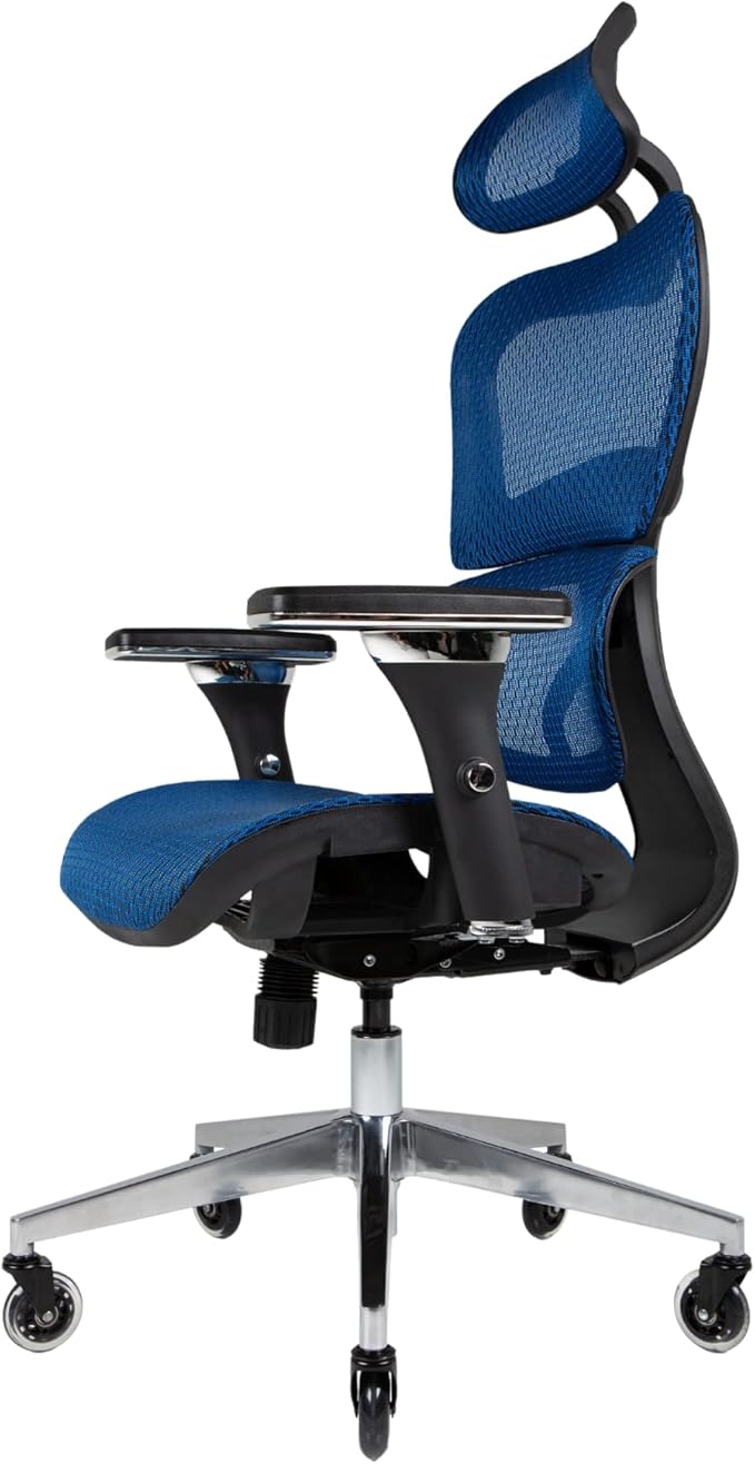 Ergonomic Office Chair Lumbar Support Mesh Office Chair with 4D Adjustable Armrest, Adjustable Headrest and Wheels, Mesh High Back Home Office Desk Chairs