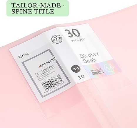 Portfolio Binder with Plastic Sleeves, Pocket Portfolio Folder with Clear Sheet Protectors, Display 60 Pages Book, Presentation Book for Artwork, Document Organizer, 1 Pack