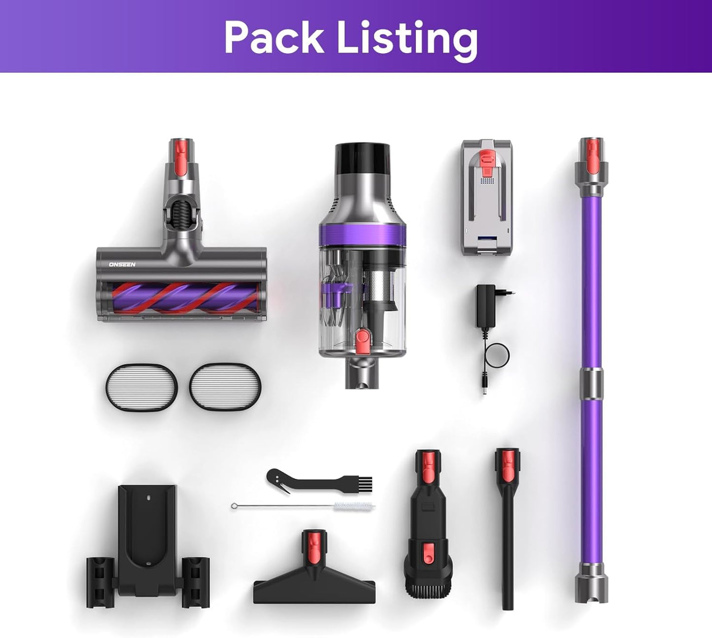 Vacuum Cleaner for Home,65Mins/580W/45Kpa Powerful Suction Cordless Vacuum,Cordless Stick Vacuum Cleaner,Portable 2L Cups Anti-Tangle Vacuum Pro for Pet Hair Hardwood Carpet Car