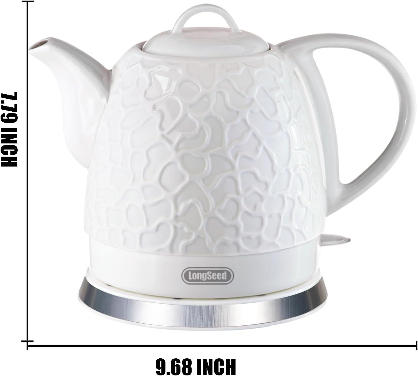 Ceramic Electric Kettle 1.0L(34oz), 1000W Fast Boiling, Automatic Shut-Off &, BPA-Free, Cordless Water Boiler, Boil Dry Protection, Pot with LED Indicator for Home Office Kitchen