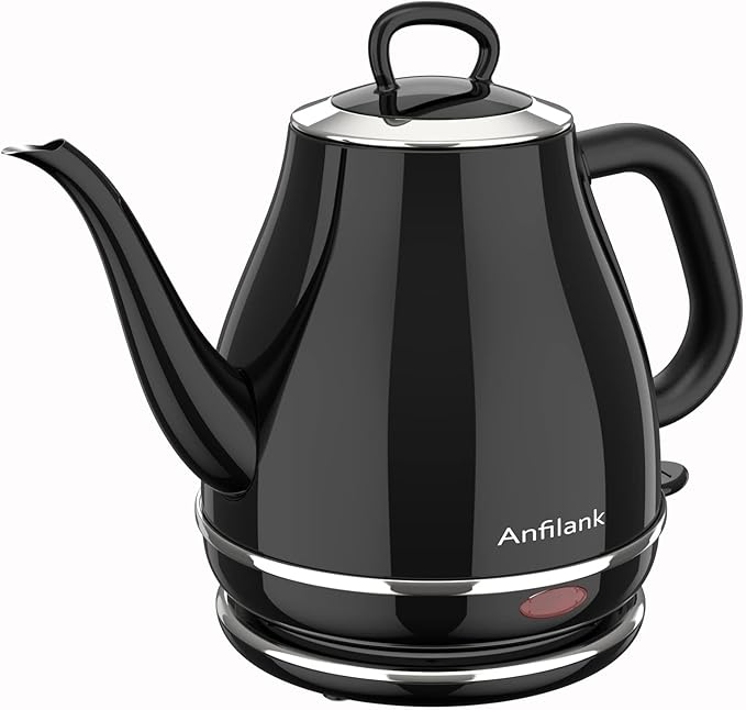 Electric Gooseneck Kettle, 1L 1500WFast Boil, 100% Stainless Steel BPA Free Pour-Over Coffee & Tea Kettle,Water Boiler with Auto Shut & Boil-Dry Protection