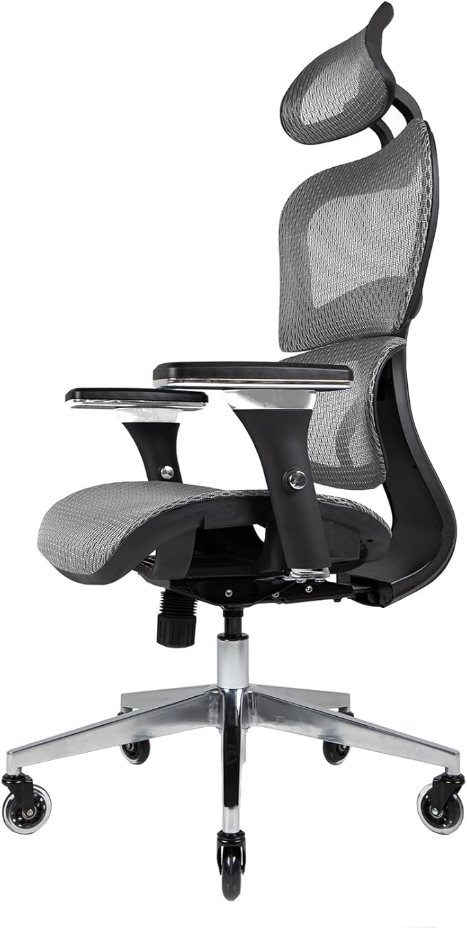 Ergonomic Office Chair Lumbar Support Mesh Office Chair with 4D Adjustable Armrest, Adjustable Headrest and Wheels, Mesh High Back Home Office Desk Chairs