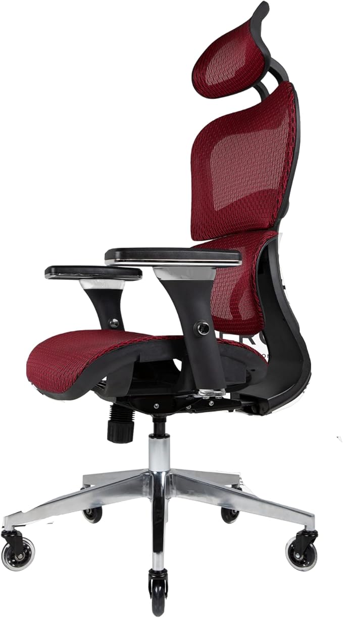 Ergonomic Office Chair Lumbar Support Mesh Office Chair with 4D Adjustable Armrest, Adjustable Headrest and Wheels, Mesh High Back Home Office Desk Chairs