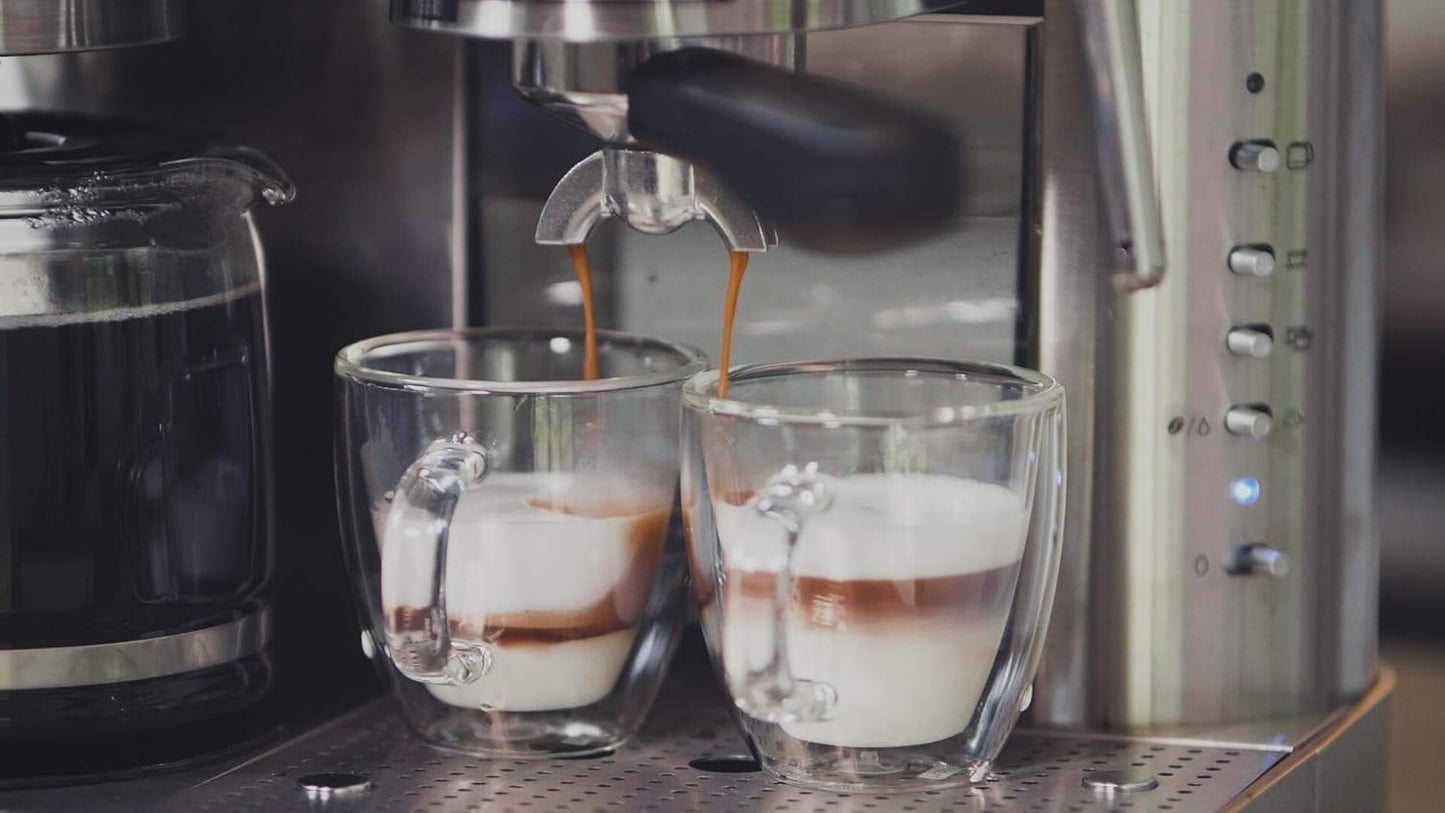 Combination Stainless Steel Espresso + Coffee Maker, 10 cups