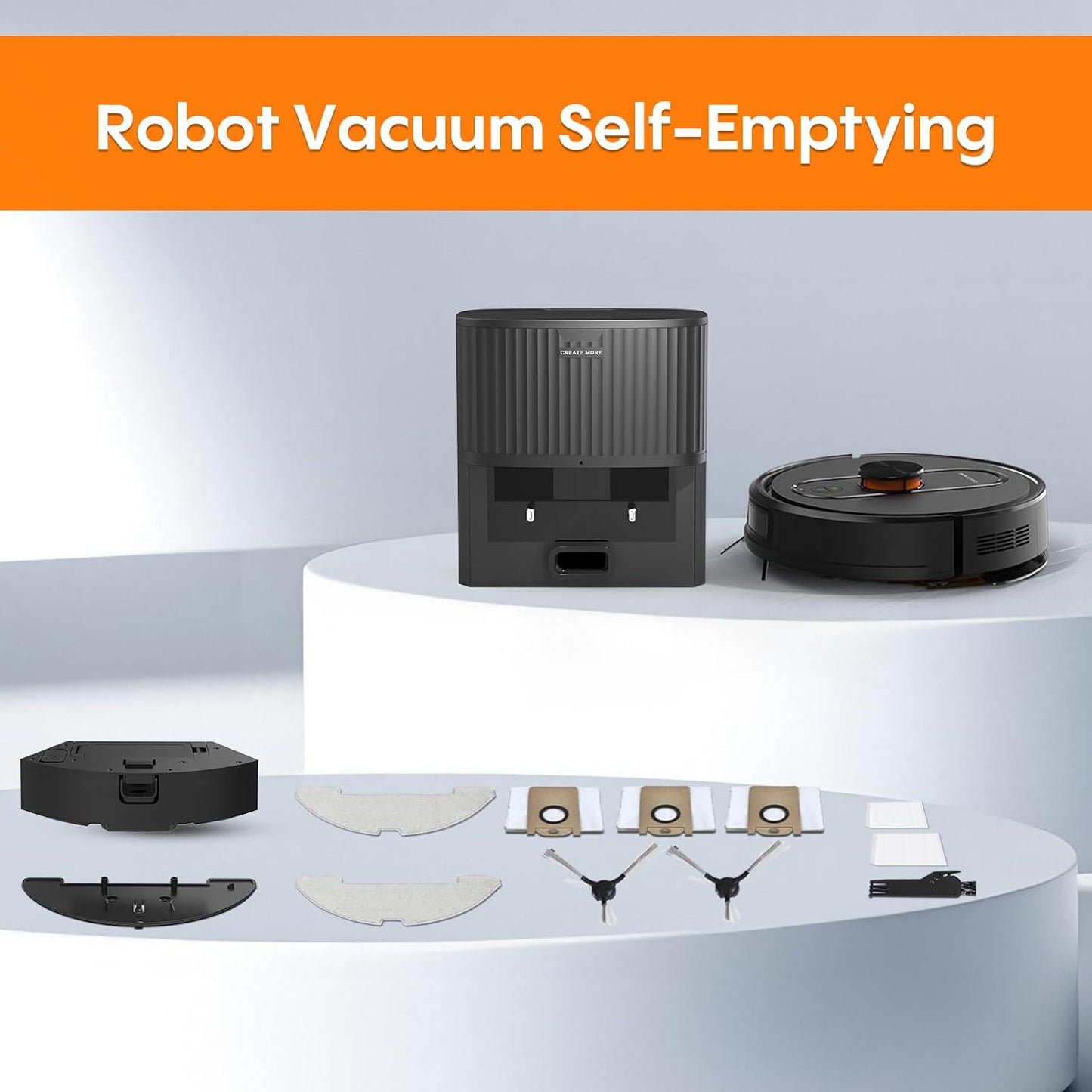 Robot Vacuum and Mop with Self-Emptying, 5000Pa Robotic Vacuum with Mapping, 60-Day Hands-Free Cleaning,LiDAR Navigation,No-Go Zones,Wi-Fi/App/Alexa Control, Perfect for Pet, Hard Floors, Carpet