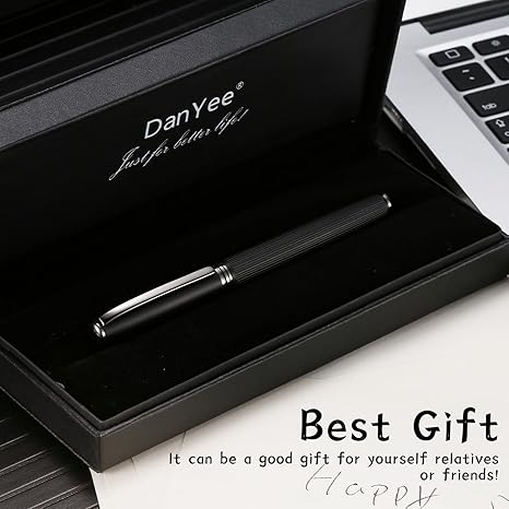 Liquid Ink Rollerball Pen,Essential Business Nice Pens,Metal pen Smooth writing stylish design effortless writing,Luxury pens with gift case for Men & Women