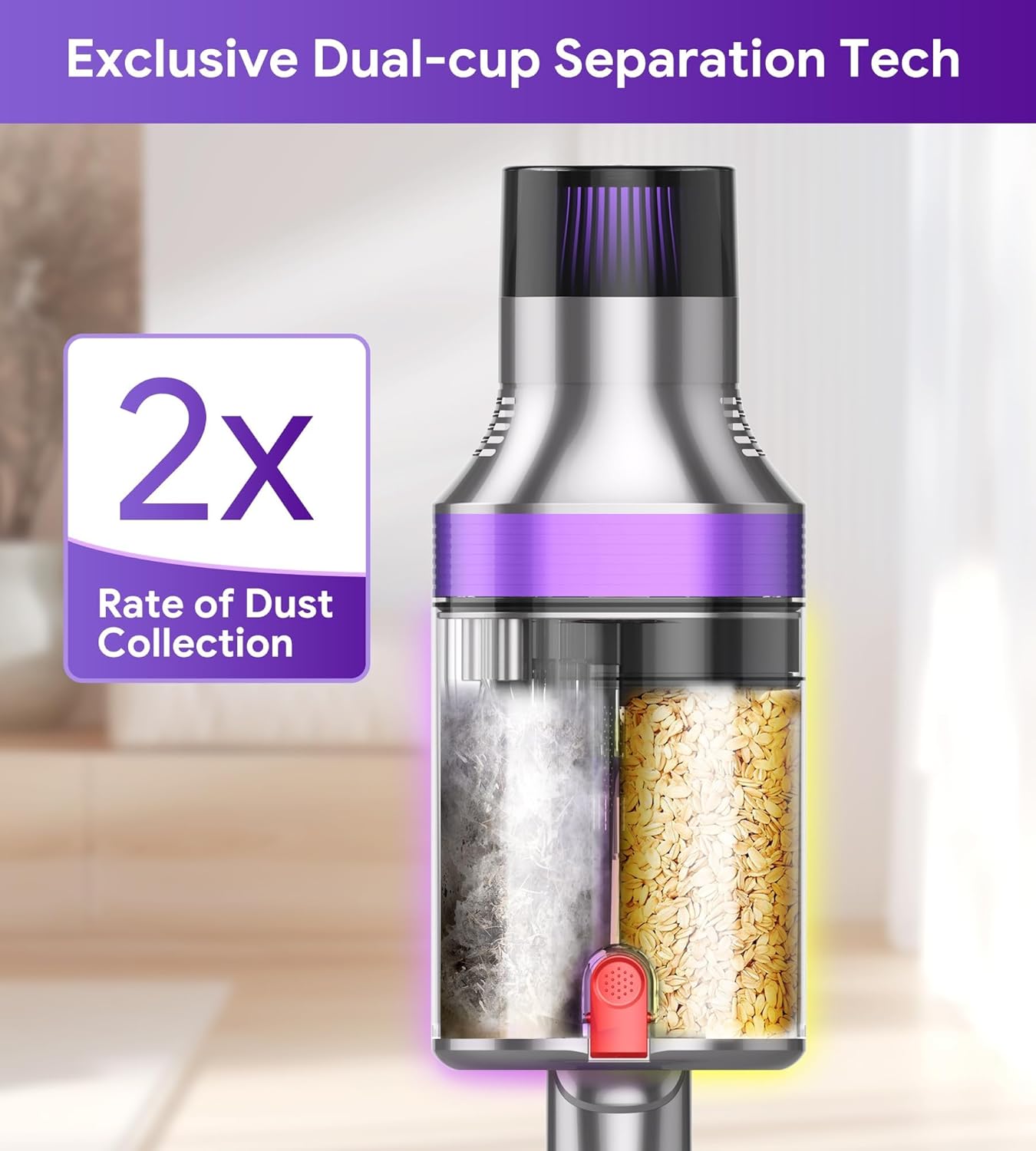 Vacuum Cleaner for Home,65Mins/580W/45Kpa Powerful Suction Cordless Vacuum,Cordless Stick Vacuum Cleaner,Portable 2L Cups Anti-Tangle Vacuum Pro for Pet Hair Hardwood Carpet Car