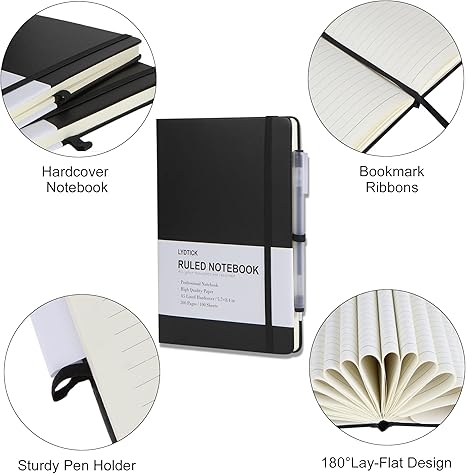 20 Pack Journals for Writing College Ruled Notebooks Journal in Bulk, Hardcover Notebooks (200Pages) for Note Talking, Lined Bullet Journals for Home School Office, 5.7"x8.4"