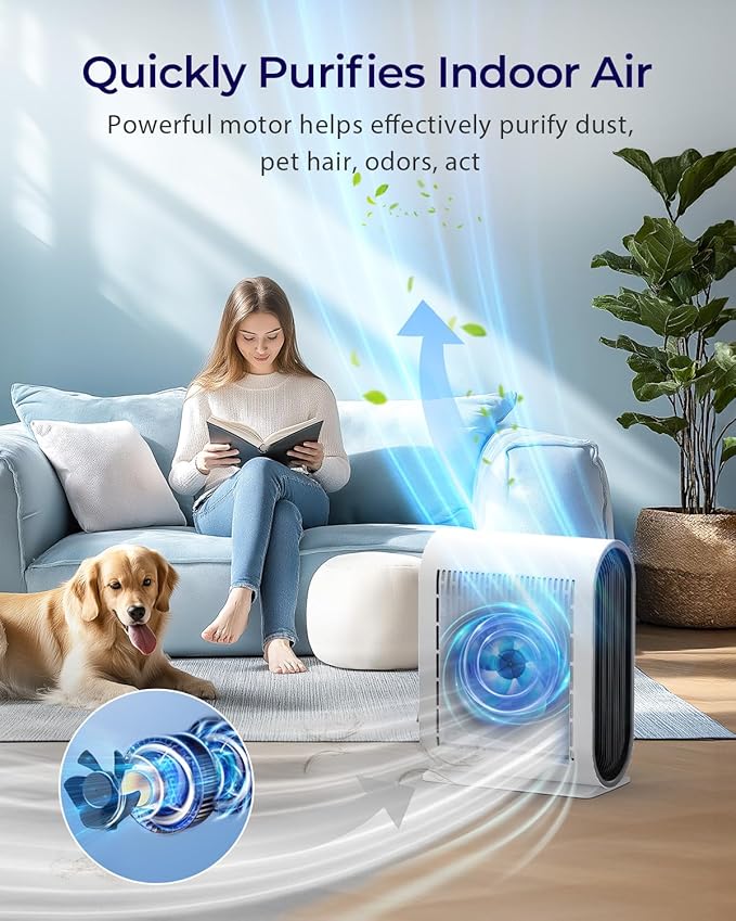 Air Purifiers for Home Large Room Up to 2500 ft² with PM 2.5 Display Air Quality Sensors, MOOKA H13 HEPA Air Purifier With Auto Mode for Pets Dust Odor Smoke, Timer, 15dB Sleep Mode for Bedroom
