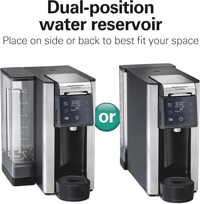 5-in-1 Programmable 12 Cup Drip and Single Serve Hot & Iced Coffee Maker with Movable 60 oz. Water Reservoir, Use Pod Packs and Grounds, Fast Brewing, Black