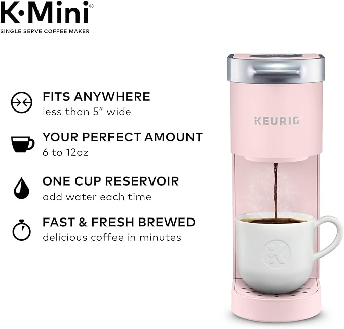 Single Serve K-Cup Pod Coffee Maker, 6 to 12oz Brew size, with Cord Storage, Perfect for Small Spaces