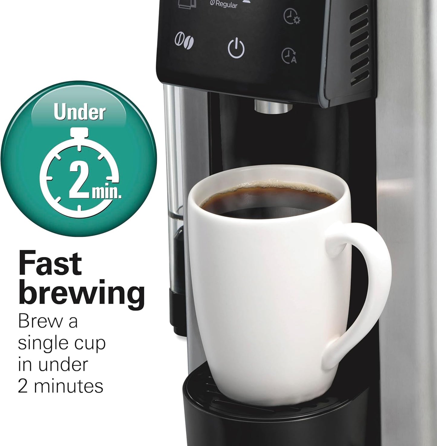 5-in-1 Programmable 12 Cup Drip and Single Serve Hot & Iced Coffee Maker with Movable 60 oz. Water Reservoir, Use Pod Packs and Grounds, Fast Brewing, Black