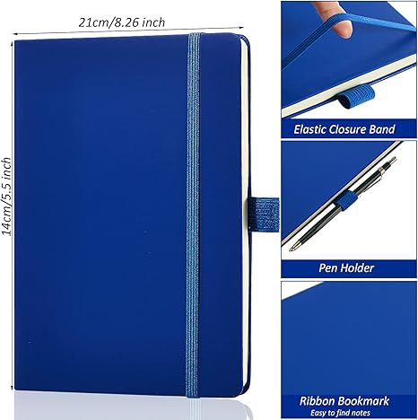 28 Pack Lined Notebook Journal Bulk A5 Hardcover Notebook PU Leather College Ruled Notepad 5.5 x 8.2 Inch Ruled Lined Journal Set With Pen Holder for School Business Work Travel Writing