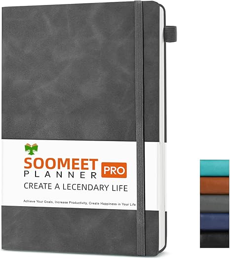 Lined Journal Notebook, 200 Pages, Leather Hardcover Notebooks, A5 College Ruled Thick Classic with Pen Loop Notebook Journals for Writing, for Women Men Office School, 5.75'' X 8.38''