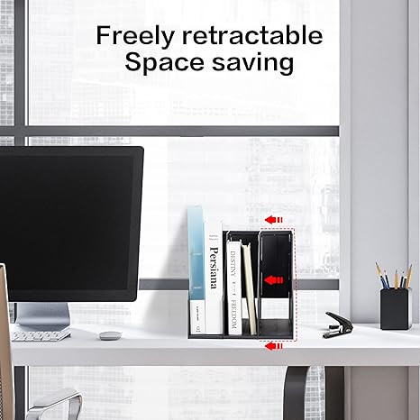 Collapsible Magazine File Holder, Desk Organizer Document Folder for Office Organization and Storage, 3 Vertical Compartments