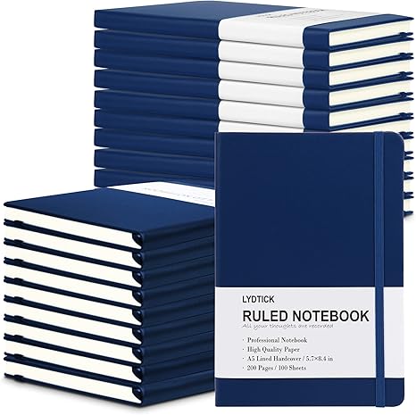 20 Pack Journals for Writing College Ruled Notebooks Journal in Bulk, Hardcover Notebooks (200Pages) for Note Talking, Lined Bullet Journals for Home School Office, 5.7"x8.4"