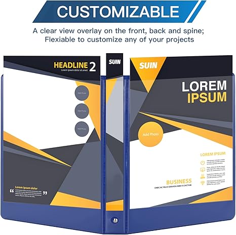1-inch 3 Ring Binder with 2 Interior Pockets, 1'' Basic Binders Holds US Letter Size 8.5'' x 11'' Paper - Versatile Binders for Office, Home, and School Use, 6 Pack