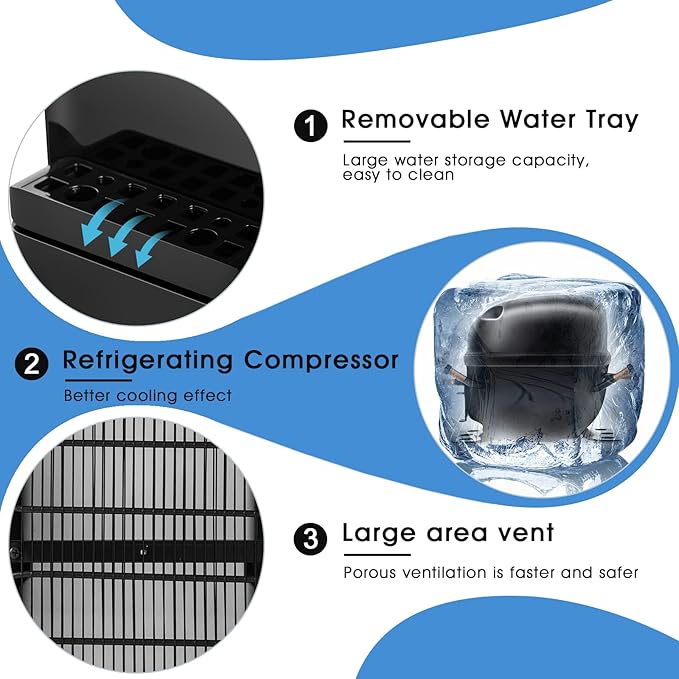Water Cooler Dispenser, 5 Gallon Top Loading Hot/Cold Water Cooler, Compression Refrigeration w/Freezer Cabinet, Child Safety Lock for Home Office, Apartment, Dorm