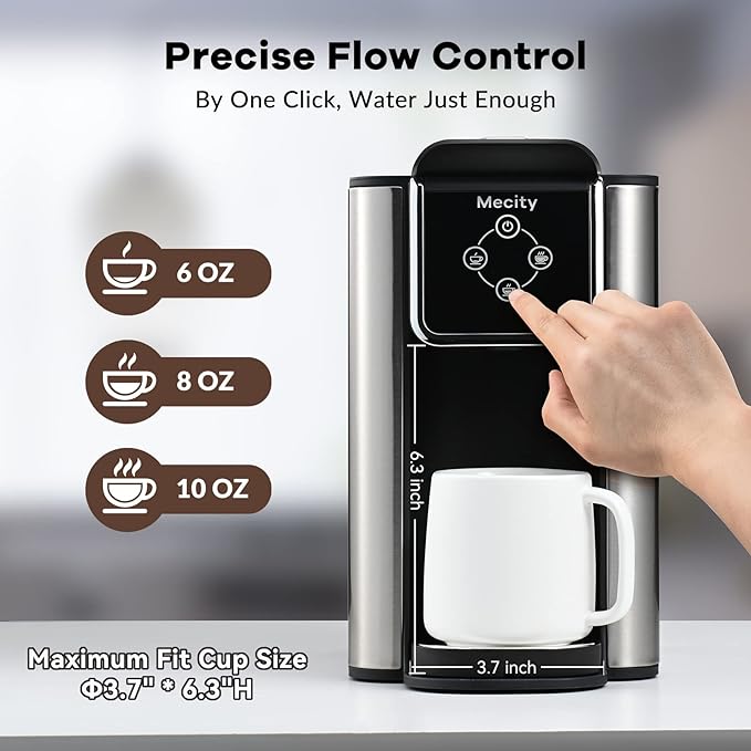 Coffee Maker 3 in 1 Single Serve Coffee Machine, Compatible with K cup Capsules, Instant Coffee Pot, Tea maker, 6,8,10 Oz Cup, Removable 50 Oz Water Reservoir, 120V 1150W