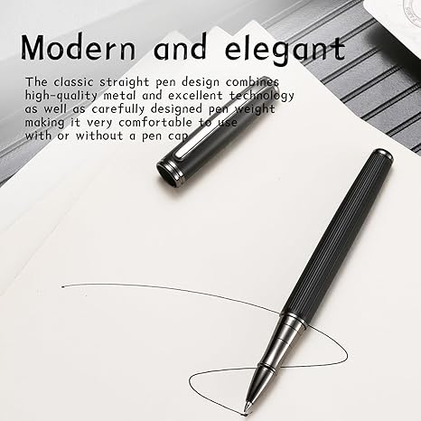 Liquid Ink Rollerball Pen,Essential Business Nice Pens,Metal pen Smooth writing stylish design effortless writing,Luxury pens with gift case for Men & Women