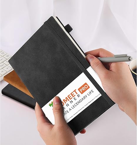 Lined Journal Notebook, 200 Pages, Leather Hardcover Notebooks, A5 College Ruled Thick Classic with Pen Loop Notebook Journals for Writing, for Women Men Office School, 5.75'' X 8.38''