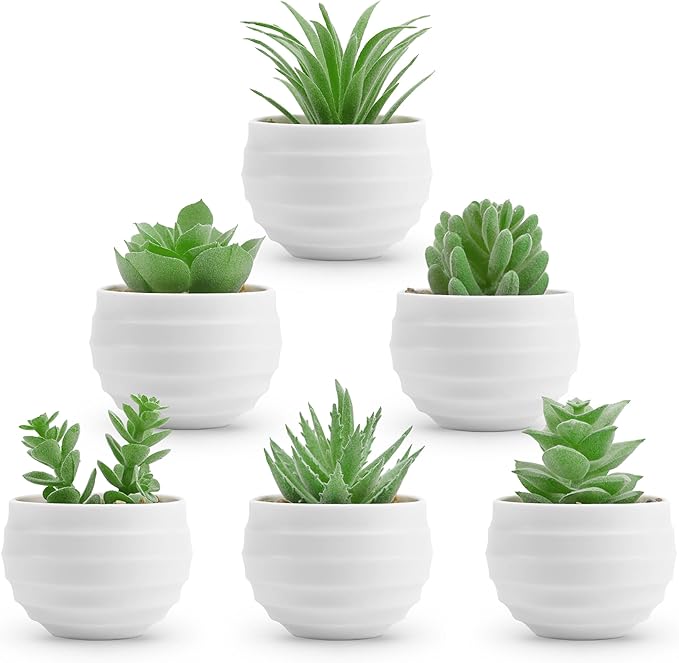 6 Pack Fake Plants Small Realistic Succulents Plants Artificial for Home Room Decor Indoor