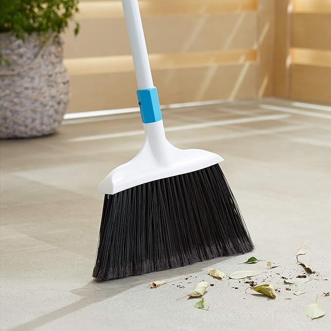 Heavy-Duty Broom, Blue and White