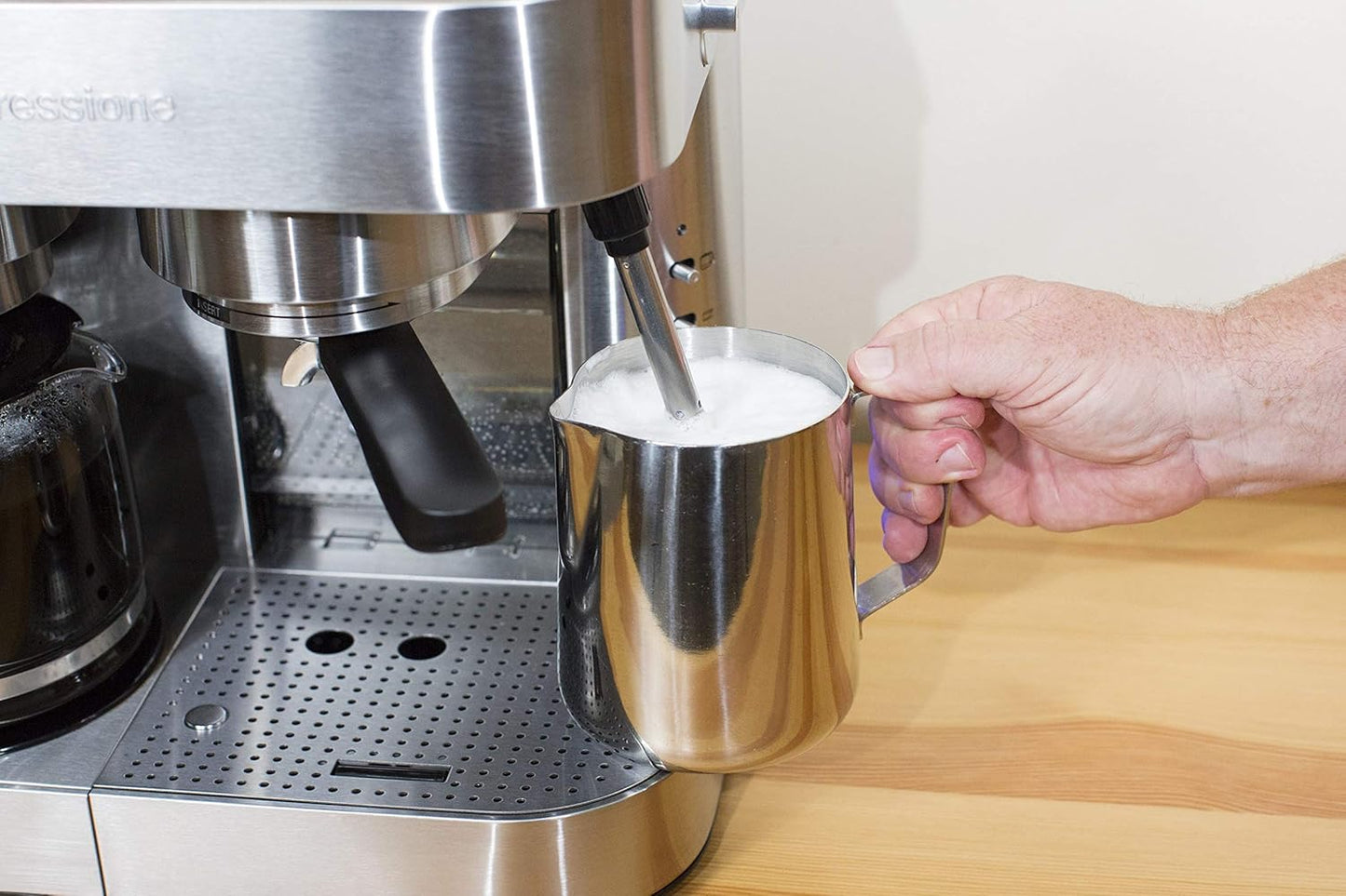 Combination Stainless Steel Espresso + Coffee Maker, 10 cups