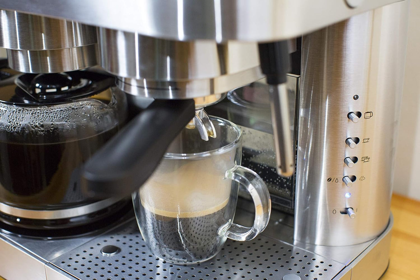 Combination Stainless Steel Espresso + Coffee Maker, 10 cups