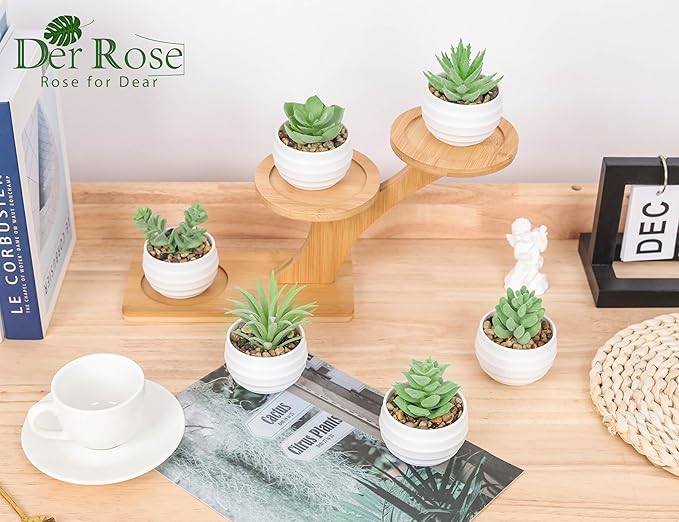 6 Pack Fake Plants Small Realistic Succulents Plants Artificial for Home Room Decor Indoor