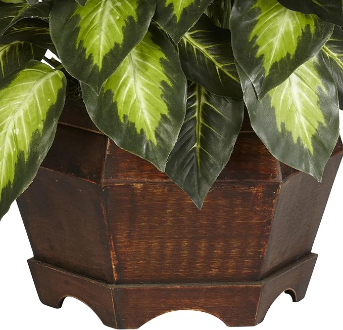 24in. Golden Dieffenbachia Silk Plant, Green