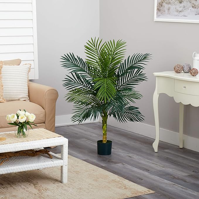 Nearly Natural 4ft Golden Cane Palm Artificial Tree