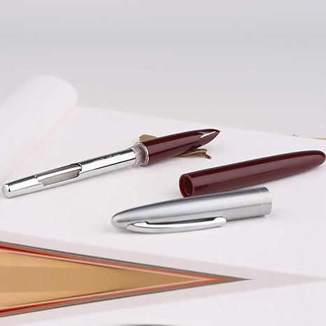 3 PCS Genuine Hero 329 Fountain Pen Fine Nib，Gold Arrow Pattern, Stainless Steel Cap