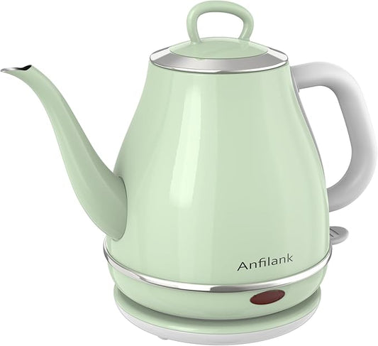 Electric Gooseneck Kettle, 1L 1500WFast Boil, 100% Stainless Steel BPA Free Pour-Over Coffee & Tea Kettle,Water Boiler with Auto Shut & Boil-Dry Protection