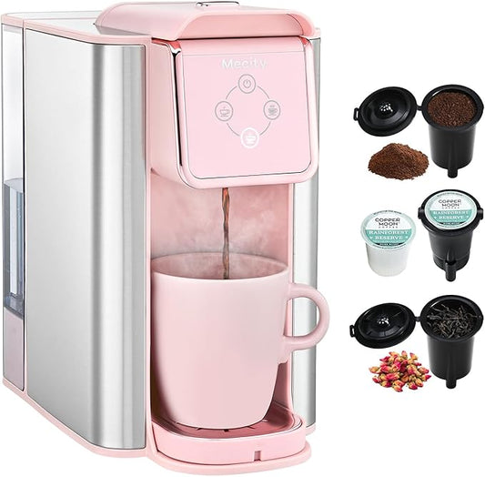 Coffee Maker 3 in 1 Single Serve Coffee Machine, Compatible with K cup Capsules, Instant Coffee Pot, Tea maker, 6,8,10 Oz Cup, Removable 50 Oz Water Reservoir, 120V 1150W