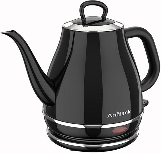 Electric Gooseneck Kettle, 1L 1500WFast Boil, 100% Stainless Steel BPA Free Pour-Over Coffee & Tea Kettle,Water Boiler with Auto Shut & Boil-Dry Protection