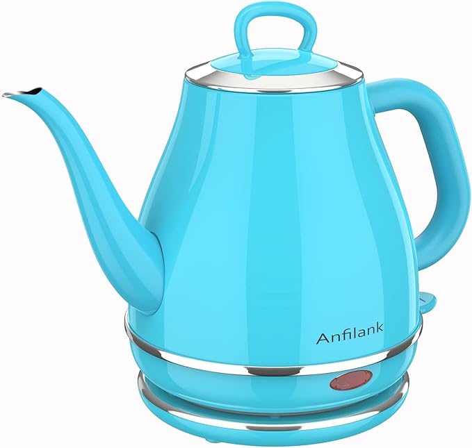 Electric Gooseneck Kettle, 1L 1500WFast Boil, 100% Stainless Steel BPA Free Pour-Over Coffee & Tea Kettle,Water Boiler with Auto Shut & Boil-Dry Protection