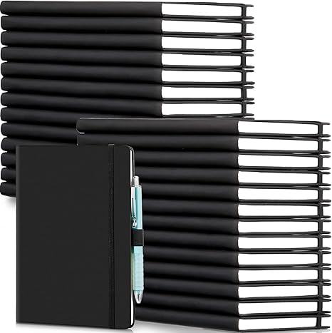 28 Pack Lined Notebook Journal Bulk A5 Hardcover Notebook PU Leather College Ruled Notepad 5.5 x 8.2 Inch Ruled Lined Journal Set With Pen Holder for School Business Work Travel Writing