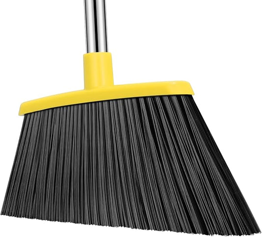 Heavy Duty Broom, 55 Inch Long Handle Outdoor Large Angle Brooms, Commercial Broom for Sweeping Indoor, for Home Garage Kitchen Office Courtyard Lobby Patio Lawn Concrete