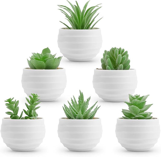 6 Pack Fake Plants Small Realistic Succulents Plants Artificial for Home Room Decor Indoor